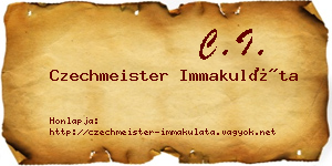 Czechmeister Immakuláta névjegykártya